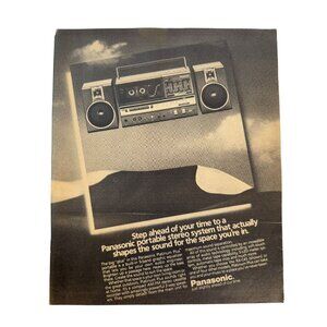 Vintage 1983 Panasonic Portable Stereo Music Boombox Advertisement Print Ad